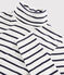 Rollkragenshirt aus gestreifter Baumwolle für Damen weiss MARSHMALLOW/blau SMOKING