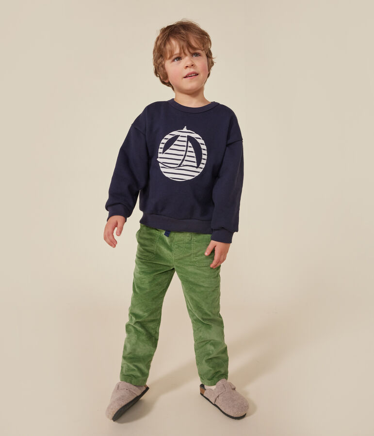 Kinder-Sweatshirt aus Molton f&uuml;r M&auml;dchen und Jungen blau SMOKING