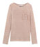 Langarm-leinen-t-shirt damen weiss MARSHMALLOW/rosa COPPER CN