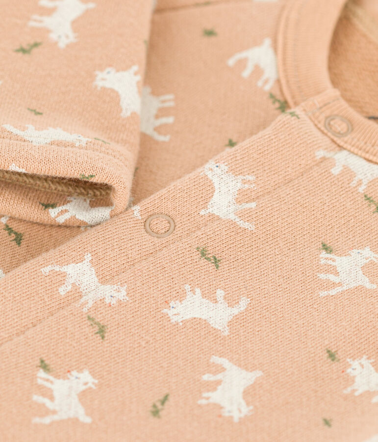 Baby-Langoverall aus Molton beige/vielfarbig