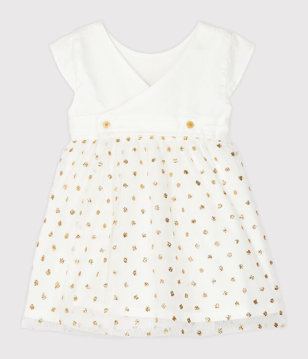 Baby-Kleid f&uuml;r M&auml;dchen weiss/gelb