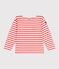 Langärmeliges Kinder-Unisex Streifenshirt aus Baumwolle rosa FLEUR/ SPICY