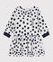 Jean-Jullien-Baby-Mädchenkleid mit langen Ärmeln weiss MARSHMALLOW/ DOTTIES