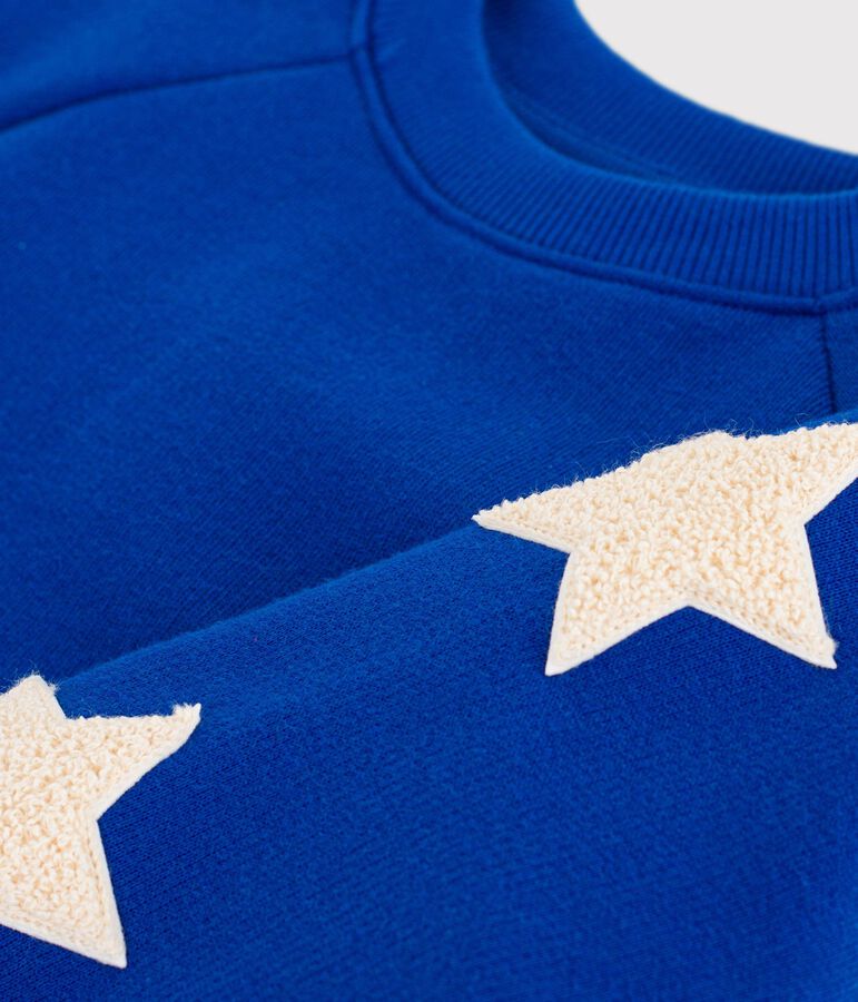 Kinder-Sweatshirt aus einfarbiger Baumwolle blau