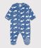 Baby Overall-Pyjama aus Fleece mit Walmotiv blau/weiss