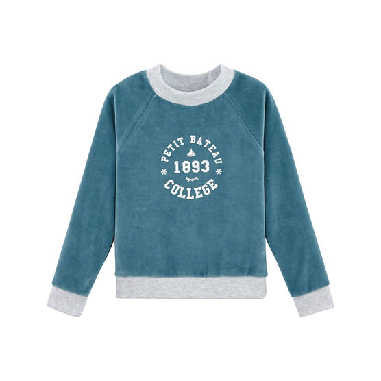 Mädchen Kind Sweatshirt blau Mozaik