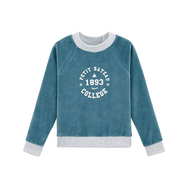 M&auml;dchen Kind Sweatshirt blau Mozaik
