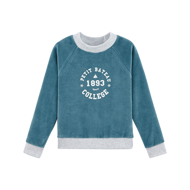 M&auml;dchen Kind Sweatshirt blau Mozaik