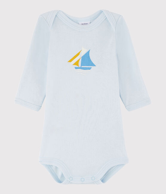 Langärmeliger Baby-Body Jungen blau FRAICHEUR