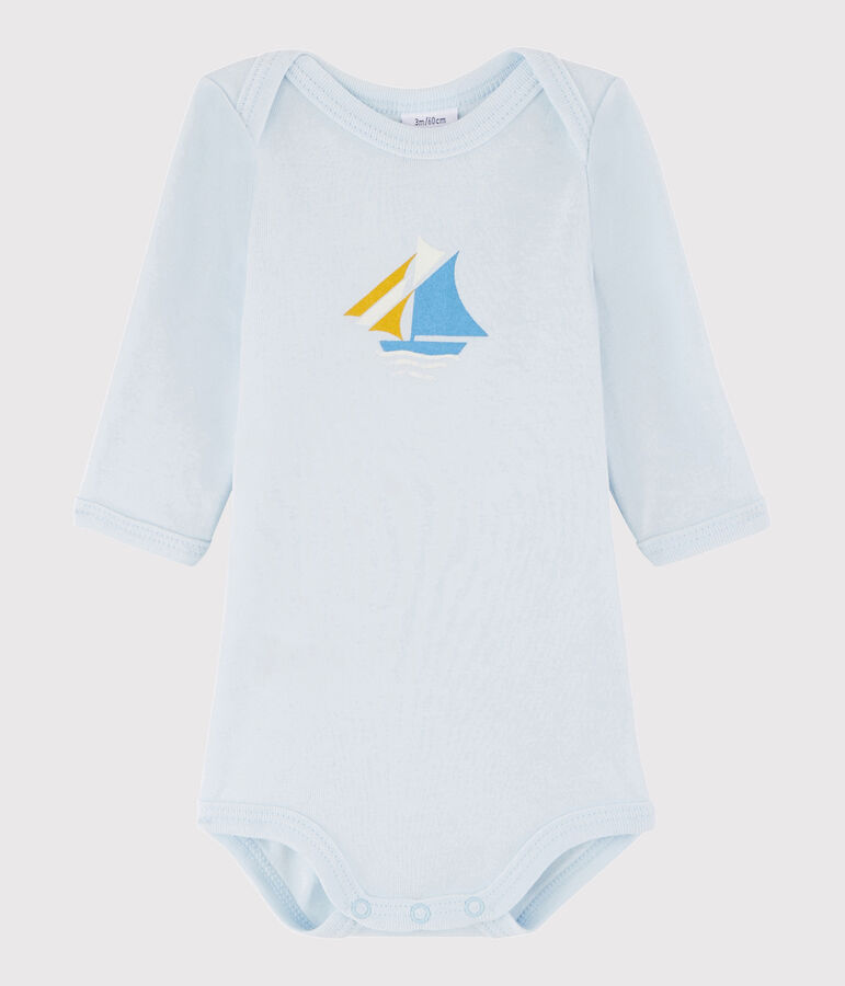 Lang&auml;rmeliger Baby-Body Jungen blau