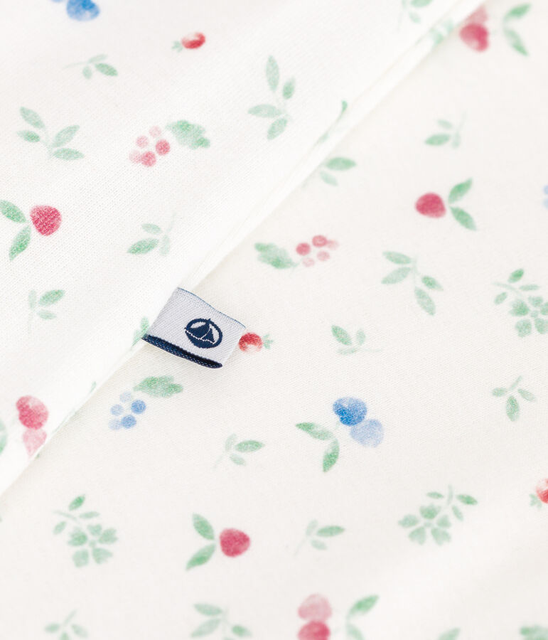 Baby-Bodyjama ohne F&uuml;&szlig;chen aus Baumwolle mit Frucht-Motiv weiss/vielfarbig