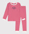 Kinderpyjama aus Baumwolle mit Ringelstreifen rot CORRIDA/weiss MARSHMALLOW