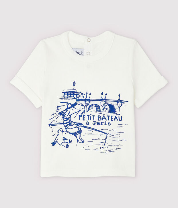Kurz&auml;rmeliges Baby-T-Shirt aus Baumwolle f&uuml;r Jungen weiss