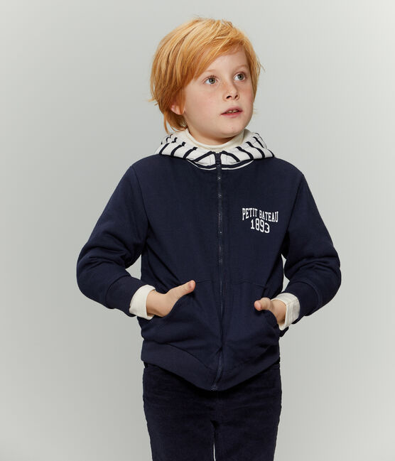 Wendbares Sweatshirt mit Reißverschluss für Jungen blau SMOKING