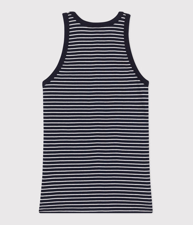Damen-Tanktop L&rsquo;Iconique aus gestreifter Baumwolle blau/weiss