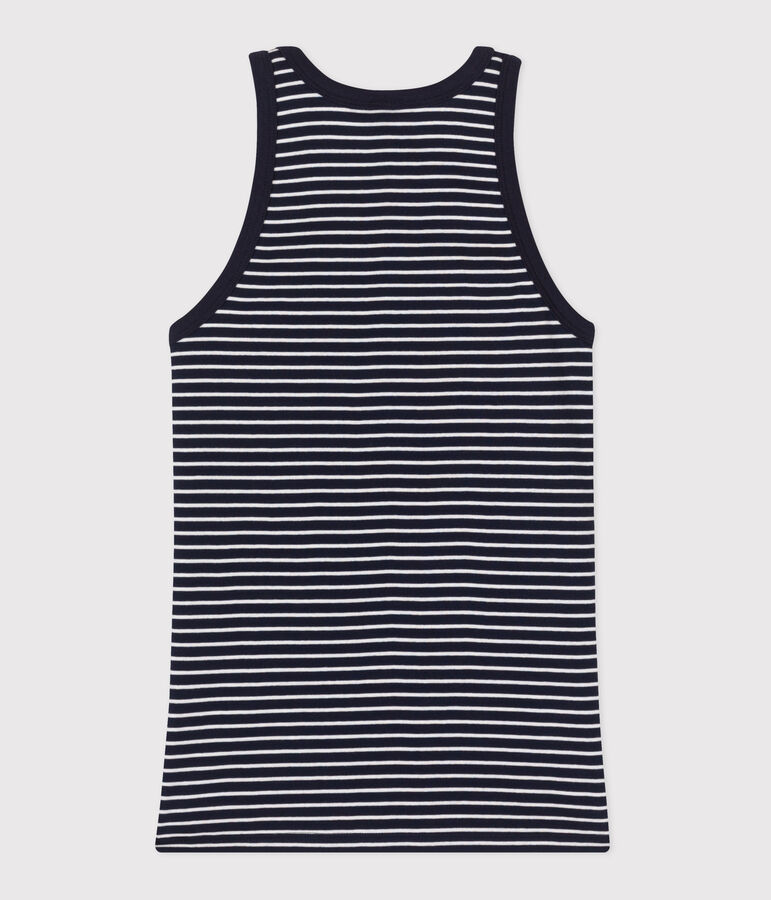 Damen-Tanktop L&rsquo;Iconique aus gestreifter Baumwolle blau/weiss