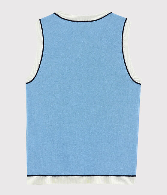 Ärmelloser Kinder-Pullover aus Baumwoll-Jersey für Jungen grau POUSSIERE CHINE