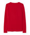Damen-Langarmshirt mit V-Ausschnitt rot Mars