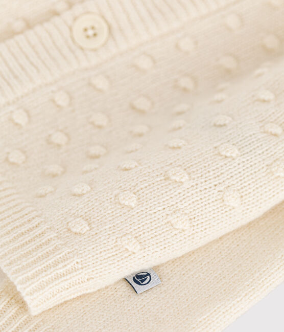 Baby-Cardigan aus Woll-/recyceltem Nylon naturfarben AVALANCHE
