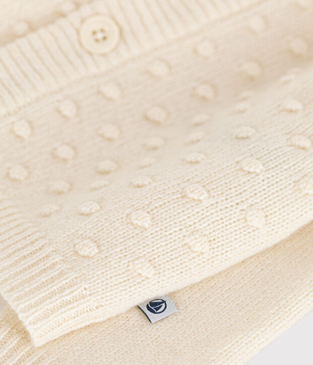 Baby-Cardigan aus Woll-/recyceltem Nylon naturfarben
