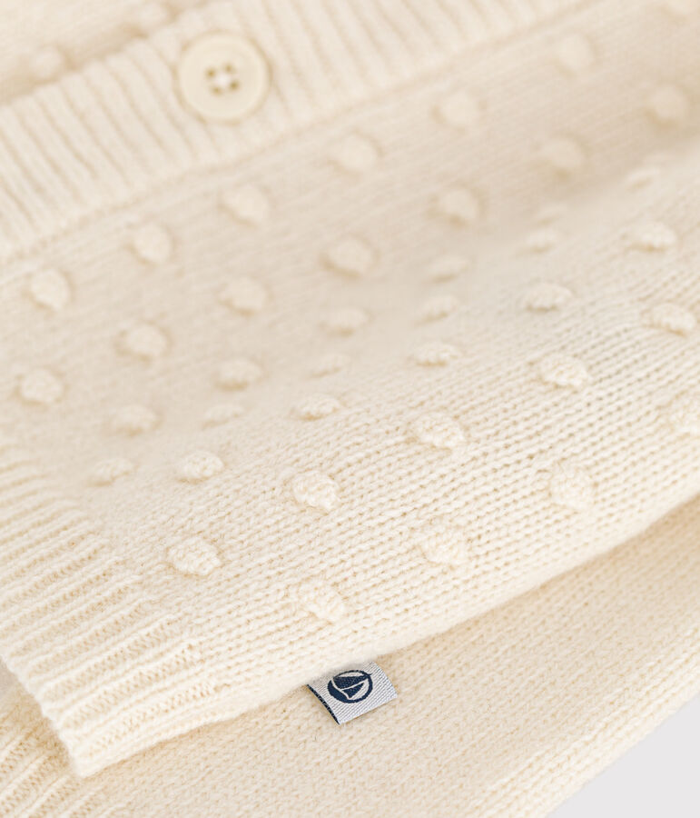 Baby-Cardigan aus Woll-/recyceltem Nylon naturfarben
