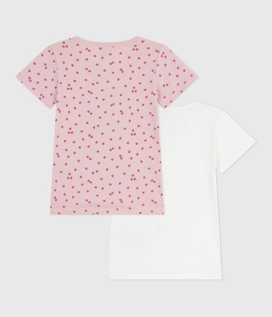 Set kurzärmeliger Kinder-T-Shirts aus Baumwolle mit Apfelmotiv variante 1