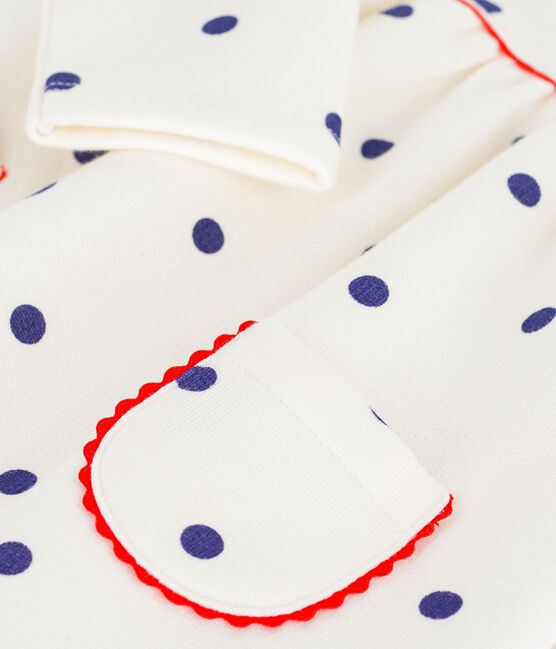 Langärmeliges Baby-Kleid aus Baumwolle mit Pünktchen blau MILK/ SOIR