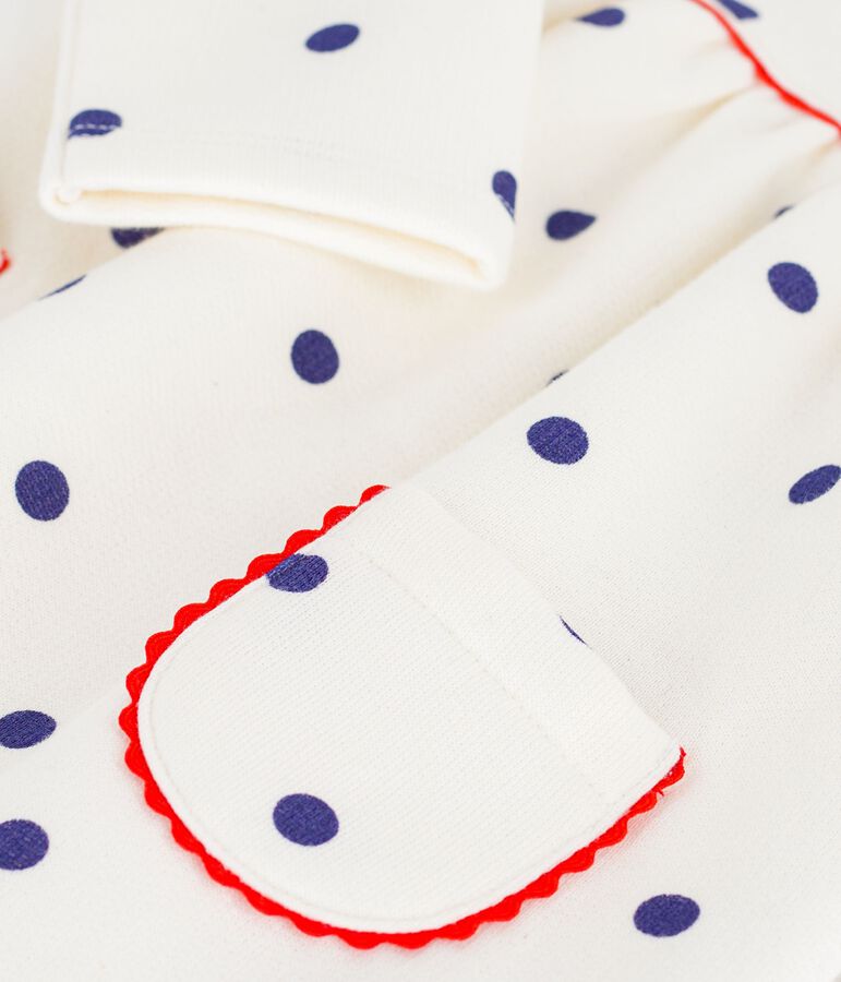 Lang&auml;rmeliges Baby-Kleid aus Baumwolle mit P&uuml;nktchen blau/blau