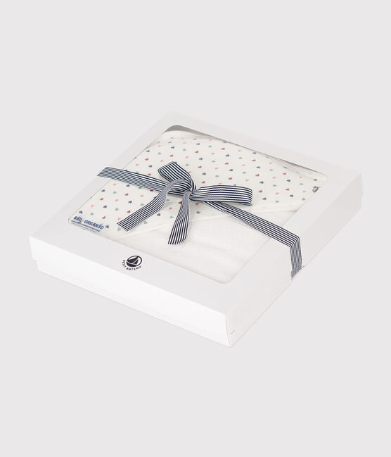 Baby Badetuch aus Baumwolle  weiss MARSHMALLOW/weiss MULTICO