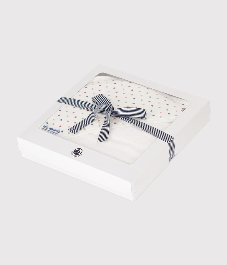 Baby Badetuch aus Baumwolle weiss MARSHMALLOW/weiss MULTICO