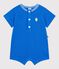 Baby-Kurzoverall aus einfarbiger Baumwolle blau