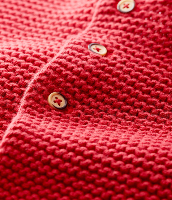 Baby-Cardigan für Mädchen aus Wolle und Baumwolle rosa POPPY