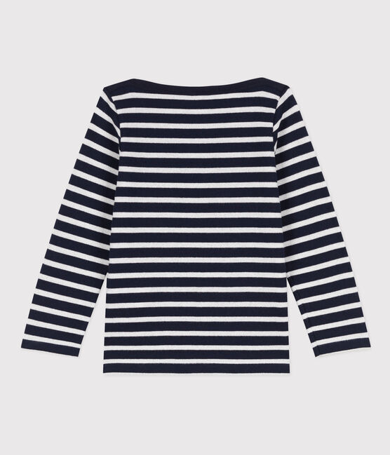 Kinder-Matrosenshirt aus Baumwolle für Mädchen blau SMOKING/ ARGENT