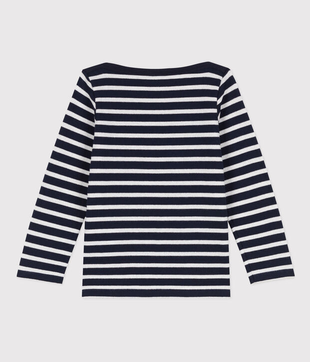 Kinder-Matrosenshirt aus Baumwolle f&uuml;r M&auml;dchen blau/grau