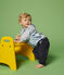 Baby-Hose aus Molton für Jungen blau SMOKING