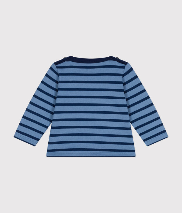 Baby-Streifenshirt Marini&egrave;re aus festem Baumwollstoff blau/blau