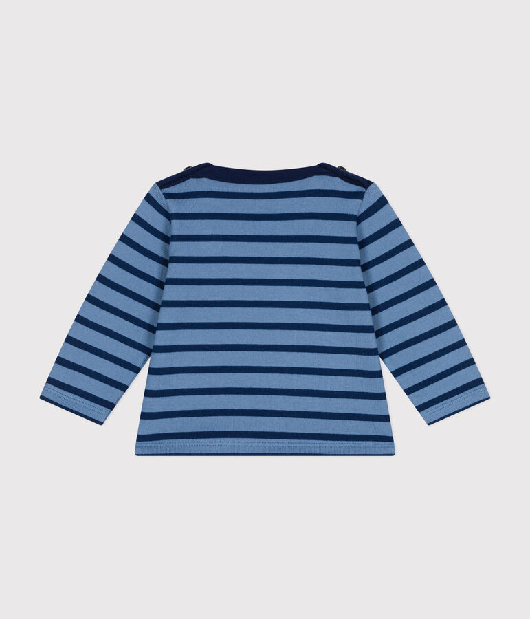 Baby-Streifenshirt Marini&egrave;re aus festem Baumwollstoff blau/blau