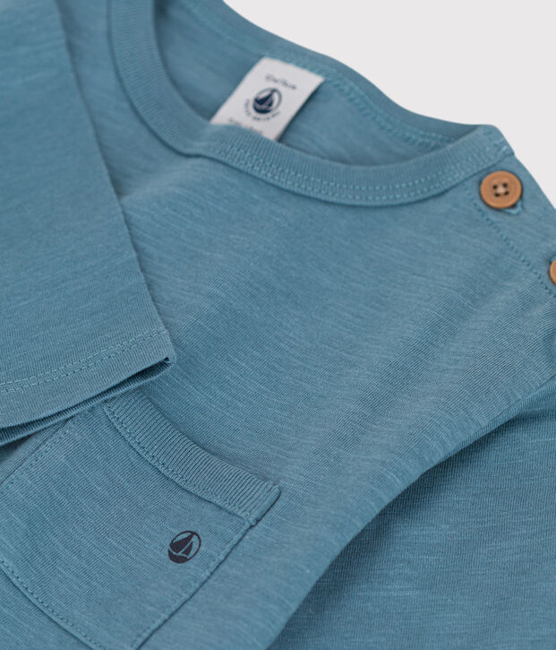 Lang&auml;rmeliges Baby-T-Shirt aus Baumwolle blau