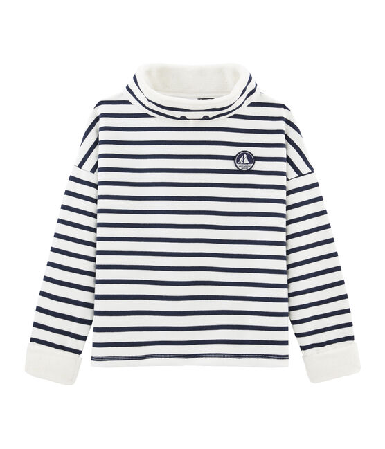 Sweatshirt für Jungen weiss MARSHMALLOW/blau SMOKING