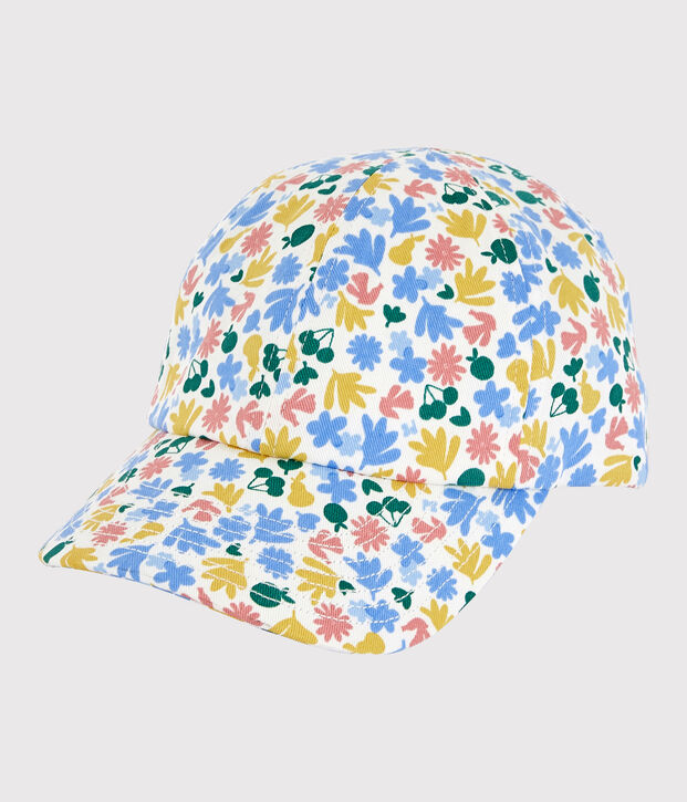 Cap mit floralem Printmuster f&uuml;r M&auml;dchen weiss/vielfarbig