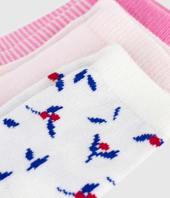 3er-Set Baby-Socken aus Baumwolle mit Blumenmotiv  variante 1