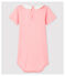 Baby-Body mit Claudine-Kragen aus Baumwolle für Mädchen rosa GRETEL/weiss MARSHMALLOW