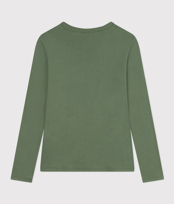 T-Shirt L’ICONIQUE aus Baumwolle mit rundem Ausschnitt für Damen grün CROCO