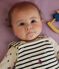 Baby-Set Latzhose und Body aus Baumwolle weiss MARSHMALLOW/blau SMOKING