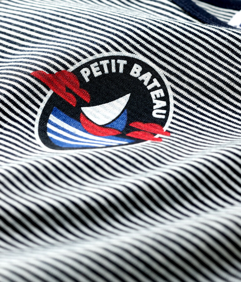 Kurz&auml;rmeliges Baby-T-Shirt aus Baumwolle f&uuml;r Jungen blau/weiss