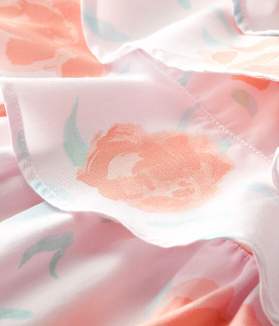 Gemustertes Baby-Kleid für Mädchen rosa VIENNE/weiss MULTICO