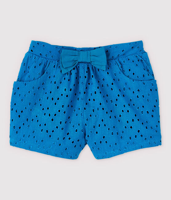 Baby-Shorts mit englischer Stickerei für Mädchen blau MYKONOS