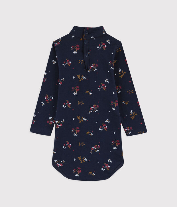 Lang&auml;rmliger Baby-Body aus Baby-Baumwolle. blau/vielfarbig