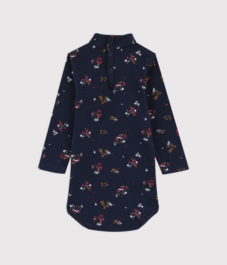 Lang&auml;rmliger Baby-Body aus Baby-Baumwolle. blau SMOKING/weiss MULTICO