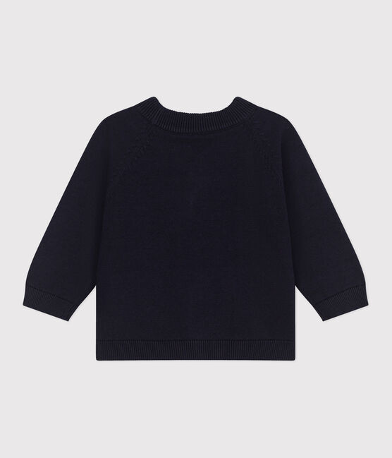 Baby-Cardigan aus einfarbiger Baumwolle blau SMOKING